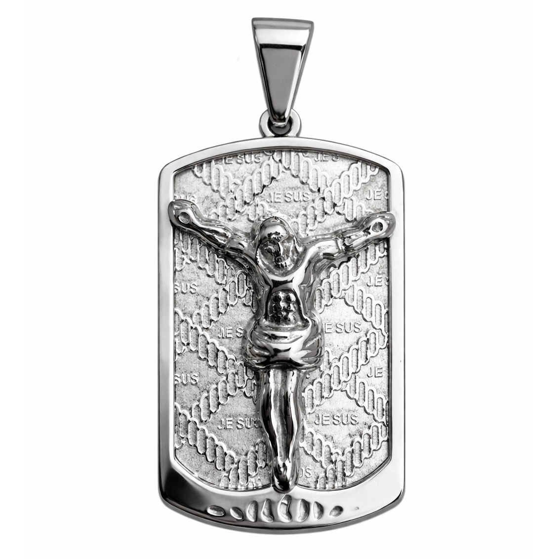 Stainless Steel Jesus Crucifix Charm Pendant Medallion