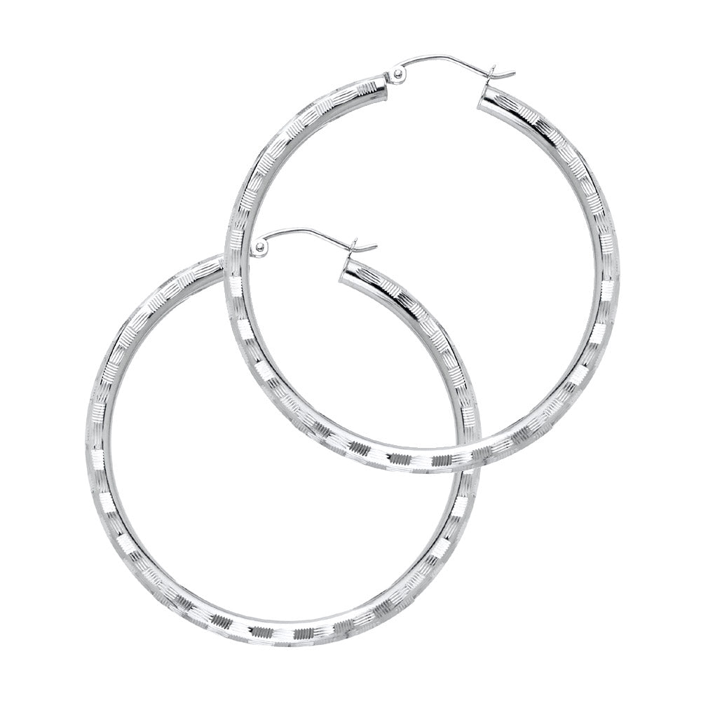 14k Yellow Gold SImple Hoop High Polish Wide Circle Round Earrings