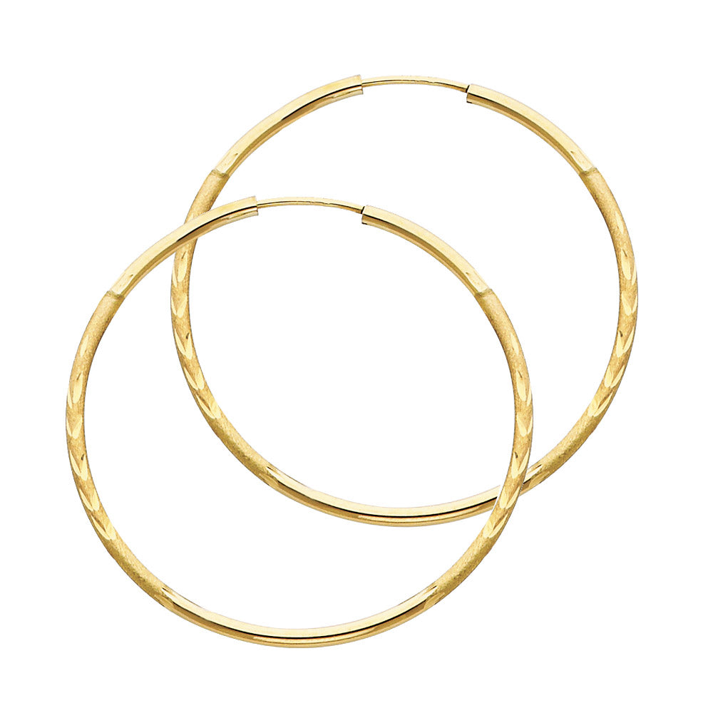14k Yellow Gold Minimalist Plain Elegant Hoop Earrings