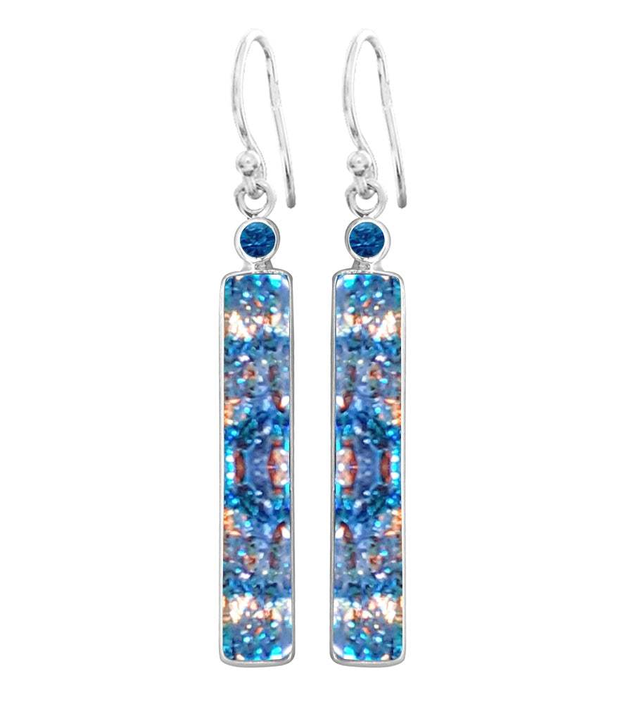 Sterling Silver Dichroic Glass Handmade Hook Earrings