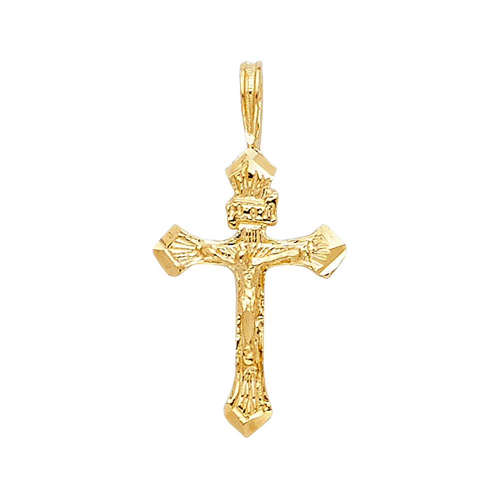 14k Yellow Gold Lightweight Catholic Crucifix Pendant Conversion Gift Charm