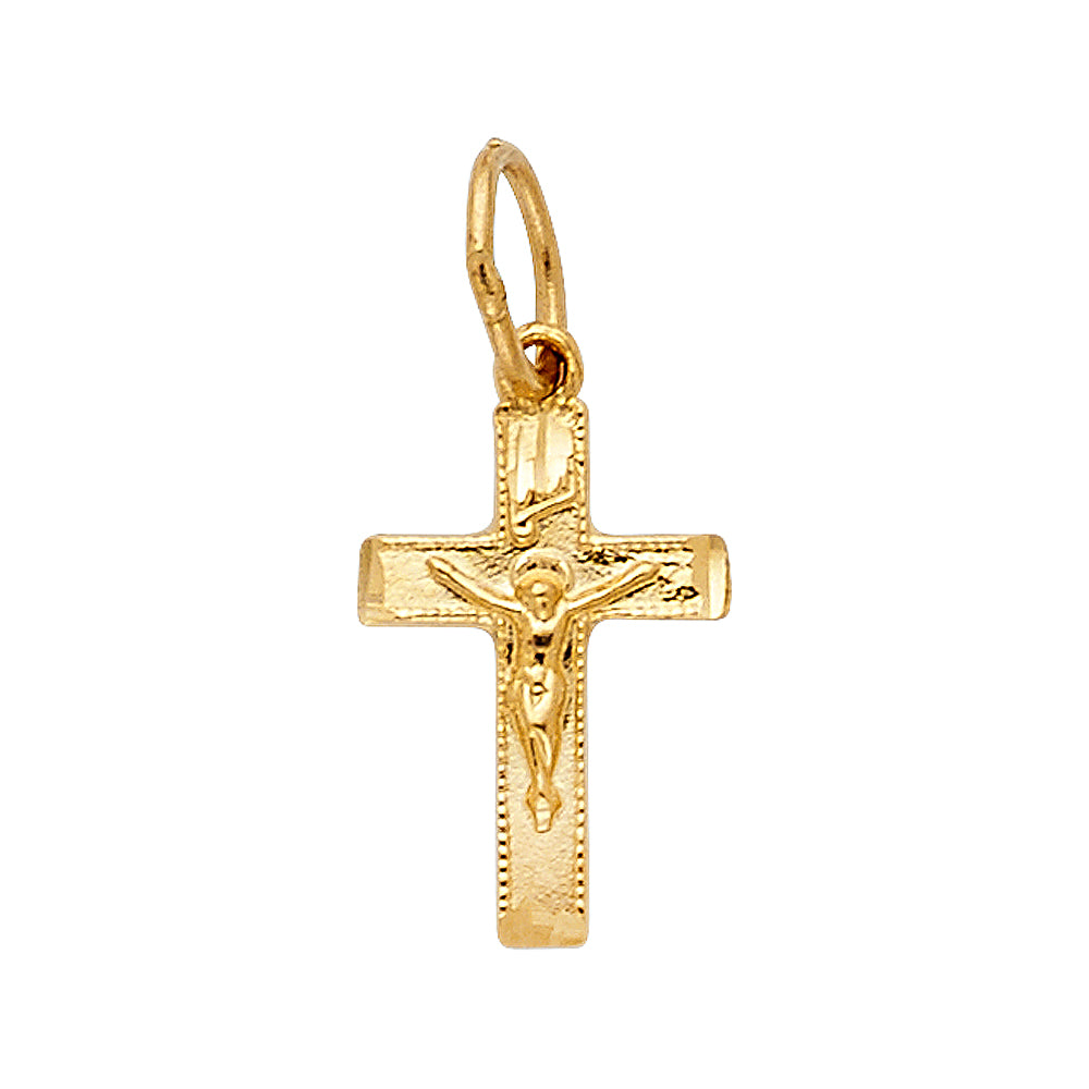 14k Yellow Gold Crucifix First Cross Pendant Charm