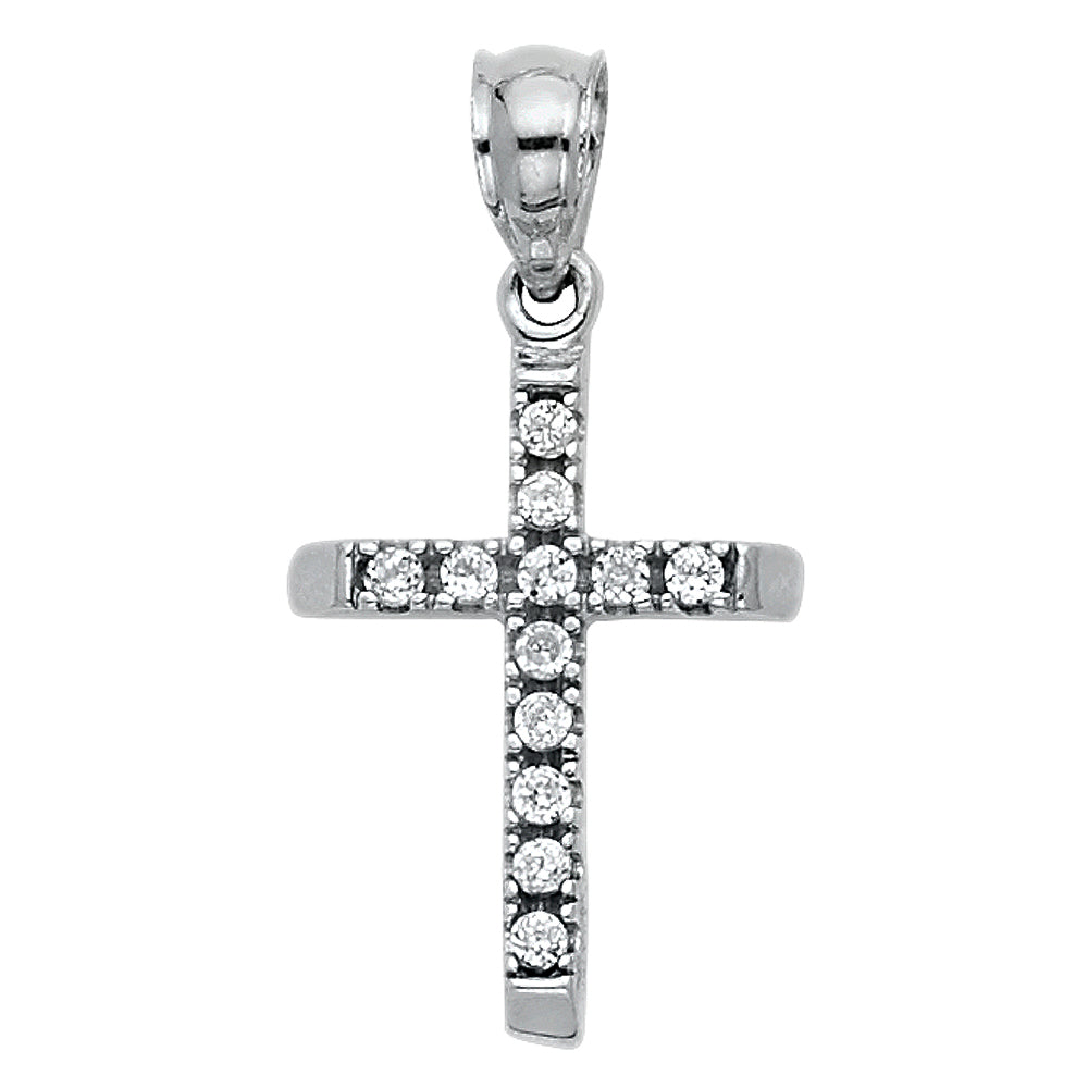 14k Yellow Gold Elegant Design Lovely Christian Cross Pendant Popular Charm