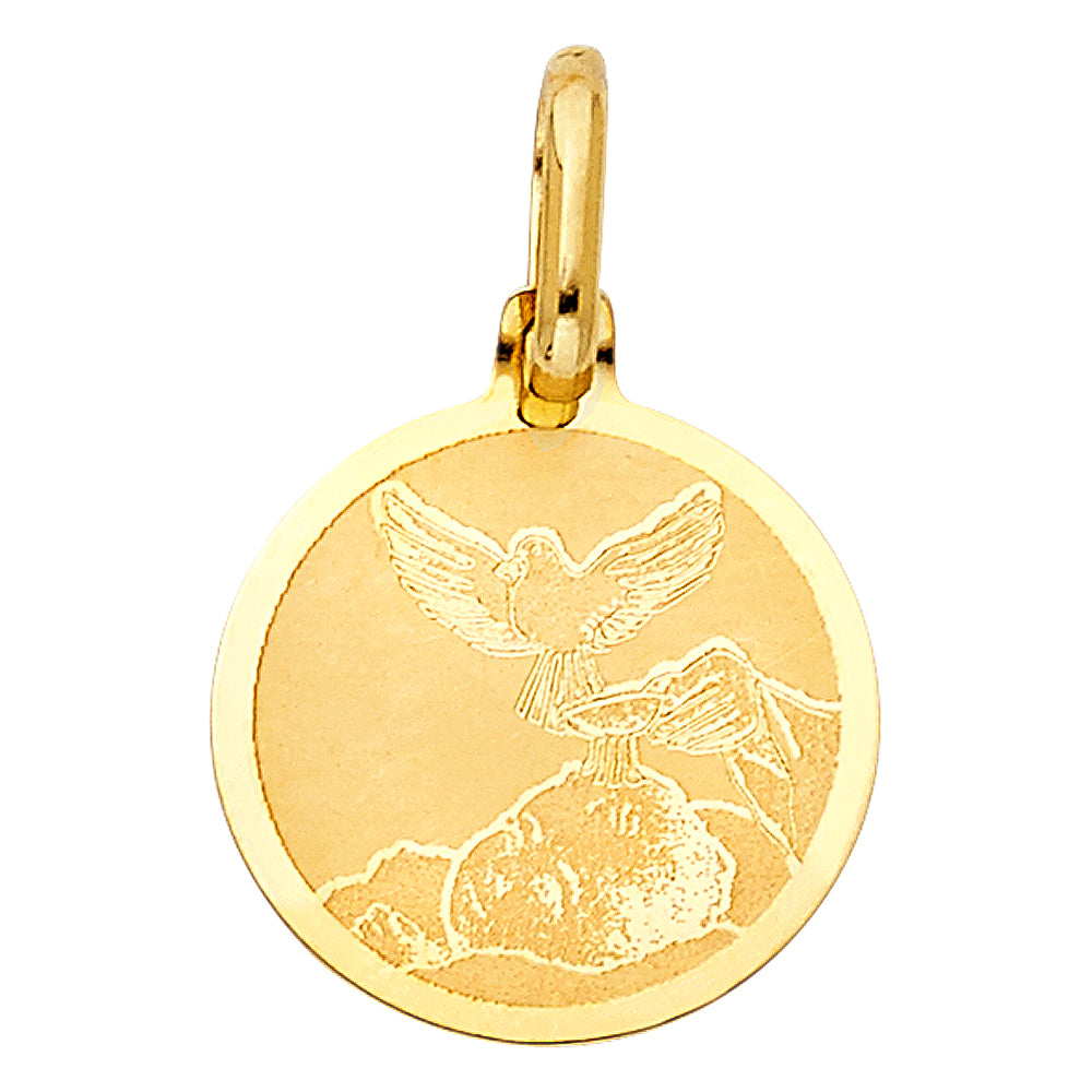 14k Yellow Gold Roman Catholic Present Holy Baptism Sacred Sacrament Pendant