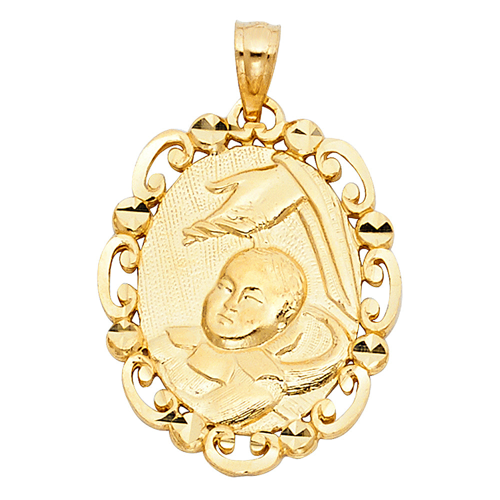 14k Yellow Gold Life in the Spirit Holy Baptism Ceremony Pendant Salvation Charm