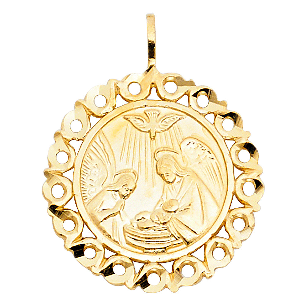 14k Yellow Gold Life in the Spirit Holy Baptism Ceremony Pendant Salvation Charm