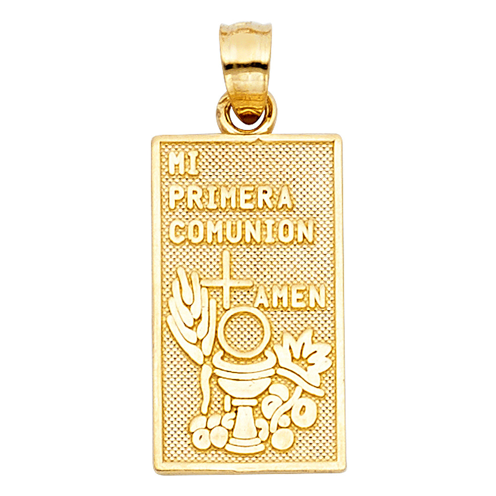 14k Yellow Gold Holy Sacrament Present First Communion Gift Pendant Charm