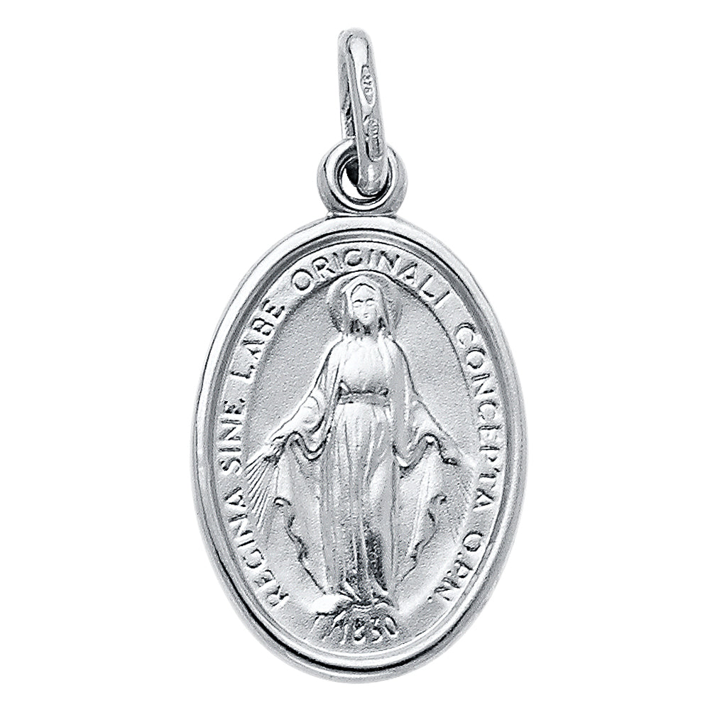 14k Yellow Gold Oren Por Nosotros Reina Concebida Sin Pecado Original Pendant