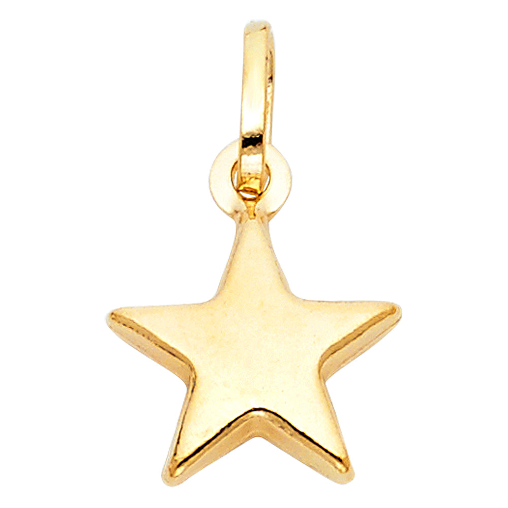 14k Yellow Gold Lucky Star Pendant Texas Star High Polished Fashion Charm