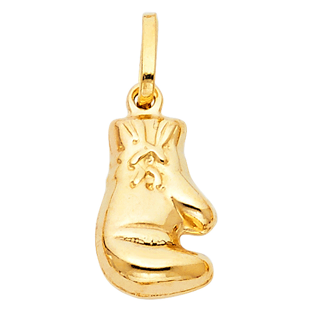 14k Yellow Gold Traditional Punching Glove Boxing Glove Pendant Mitt Charm