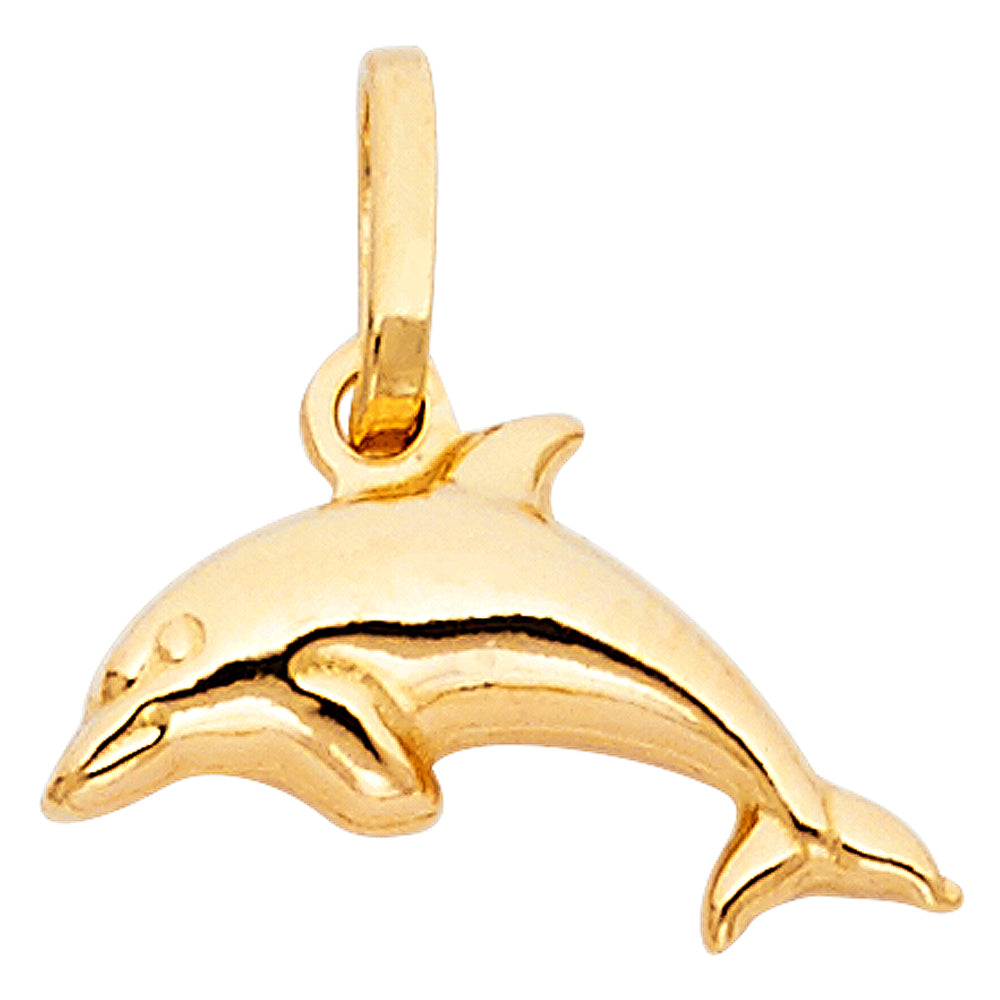 14k Yellow Gold Hawaiian Spirit Dolphin Pendant Charm