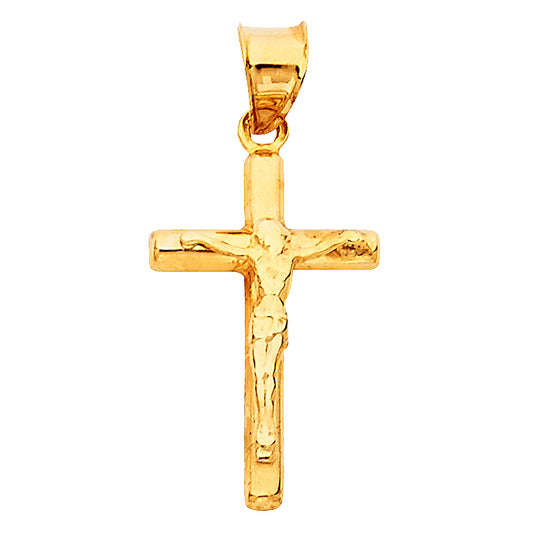 14k Yellow Gold Holy Sacrament Gift Jesus Christian Crucifix Cross Pendant Charm