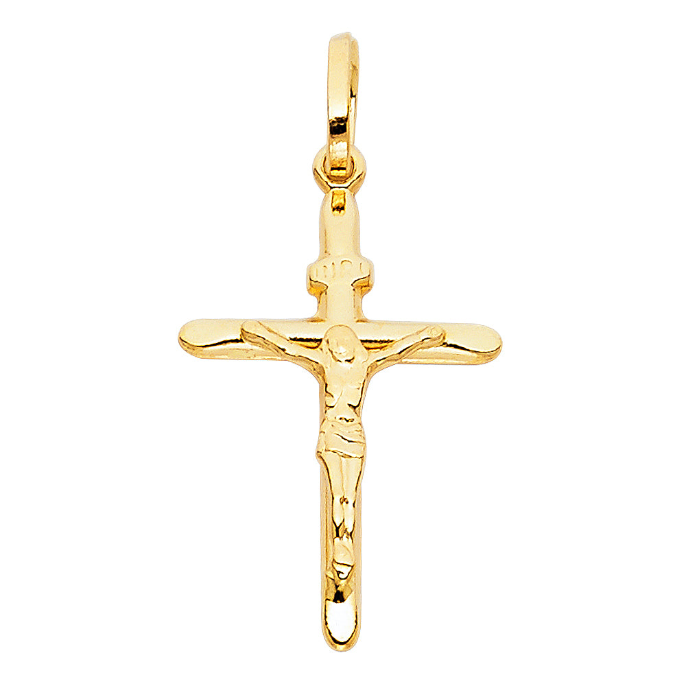 14k Yellow Gold Crucifix Cross Pendant Christian Catholic Faith Fashion Charm