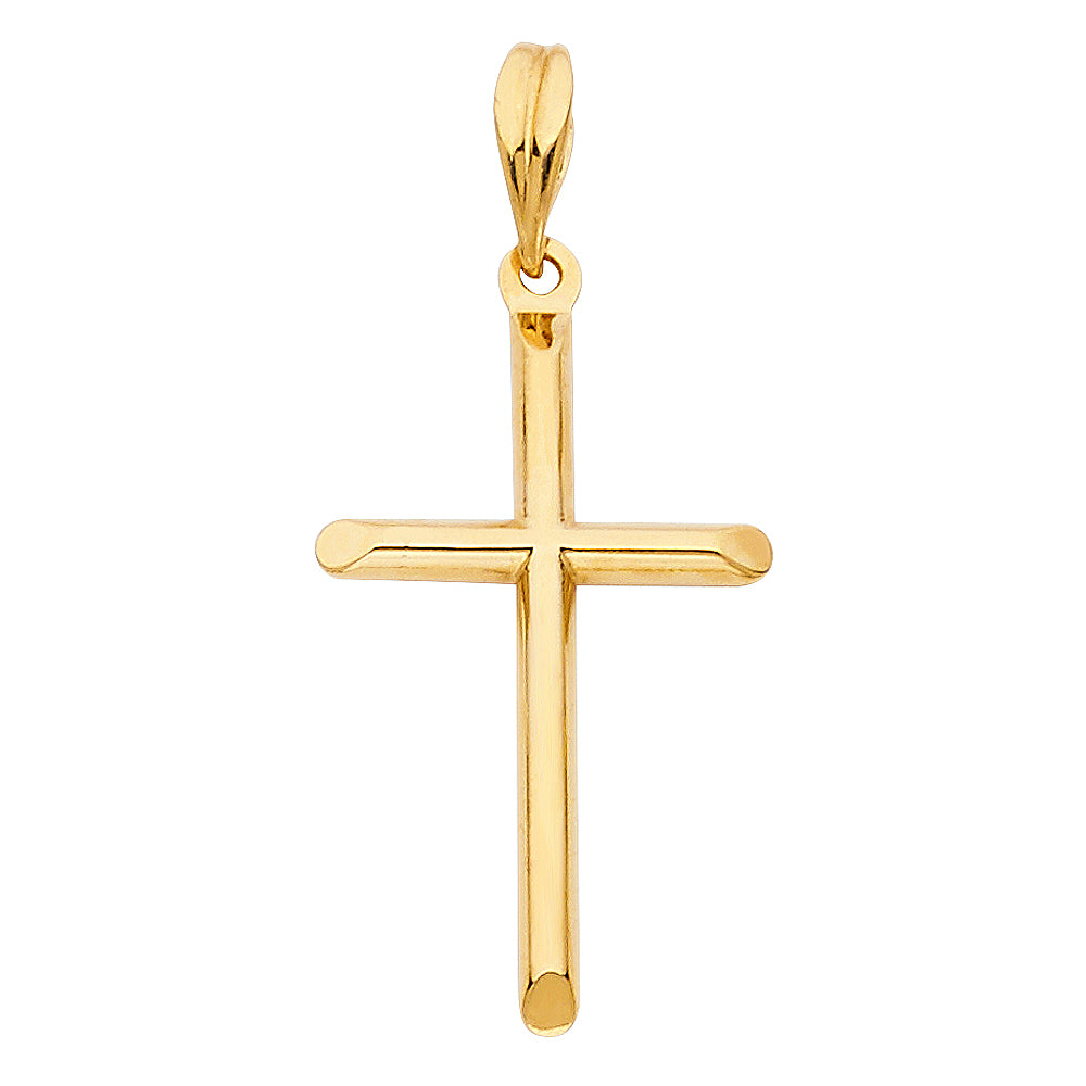 14k Yellow Gold God's Love Cross of Christ Pendant Christian Faith Fashion Charm