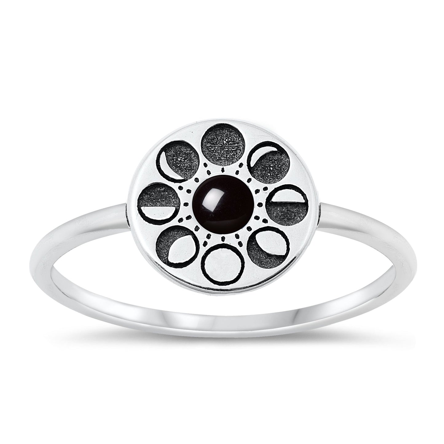 Sterling Silver Moon Phases Ring
