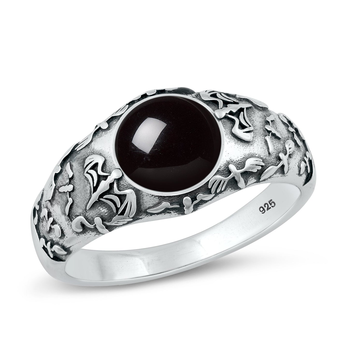 Sterling Silver Black Agate Ring