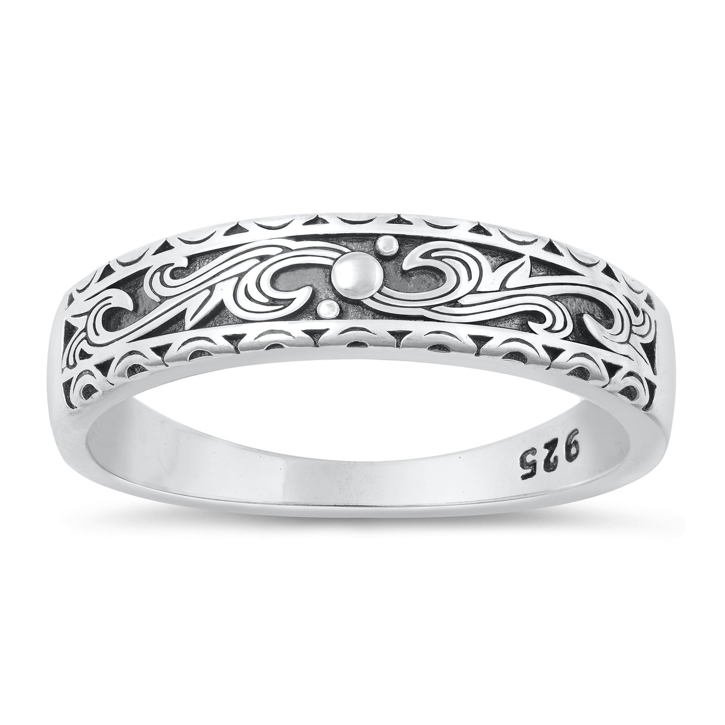 Sterling Silver Swirling Flame Ring