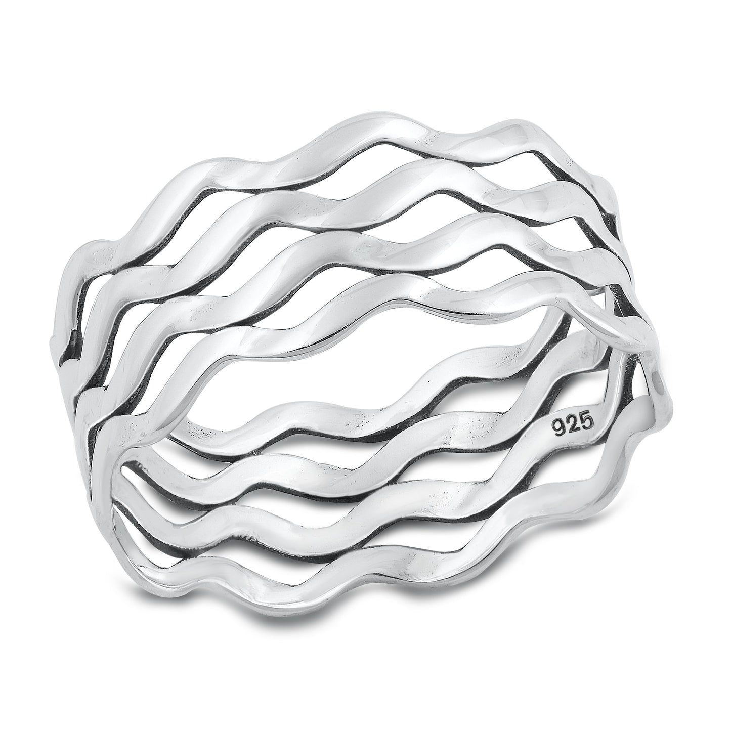 Sterling Silver Waves Ring