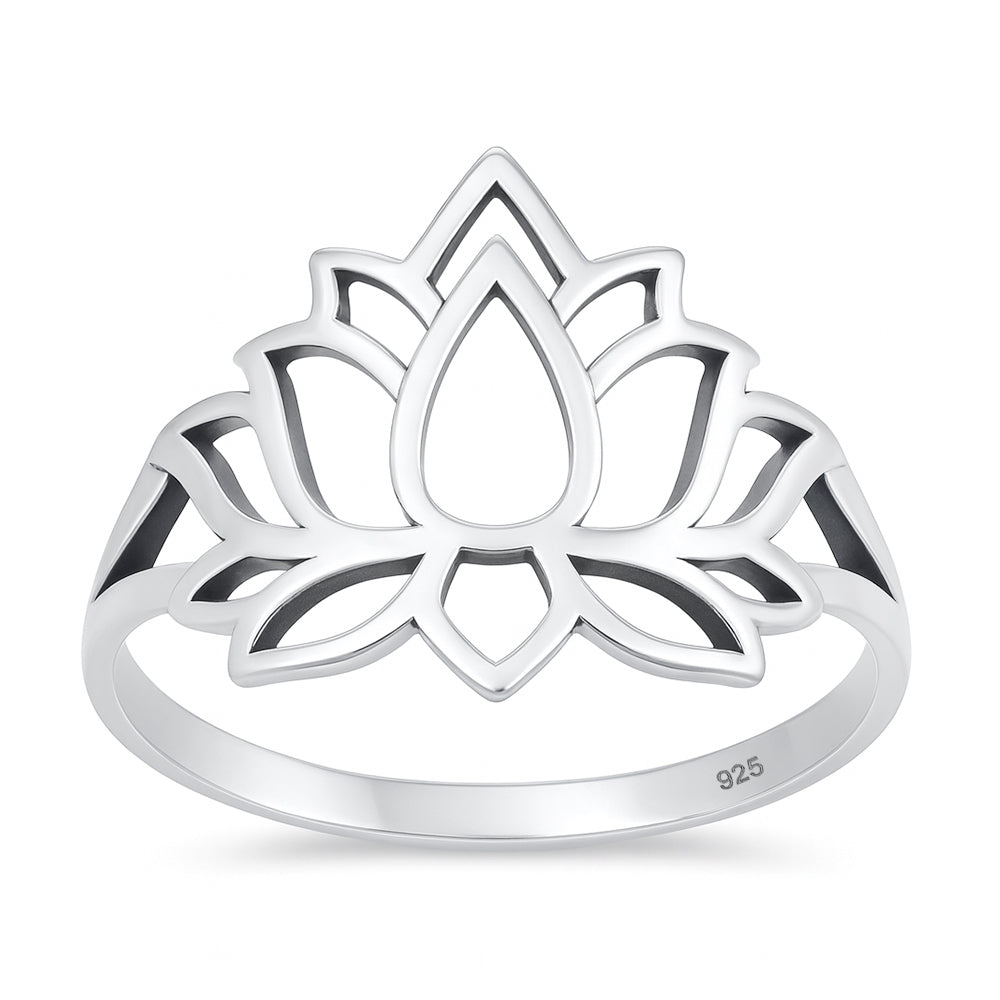 Sterling Silver Lotus Ring