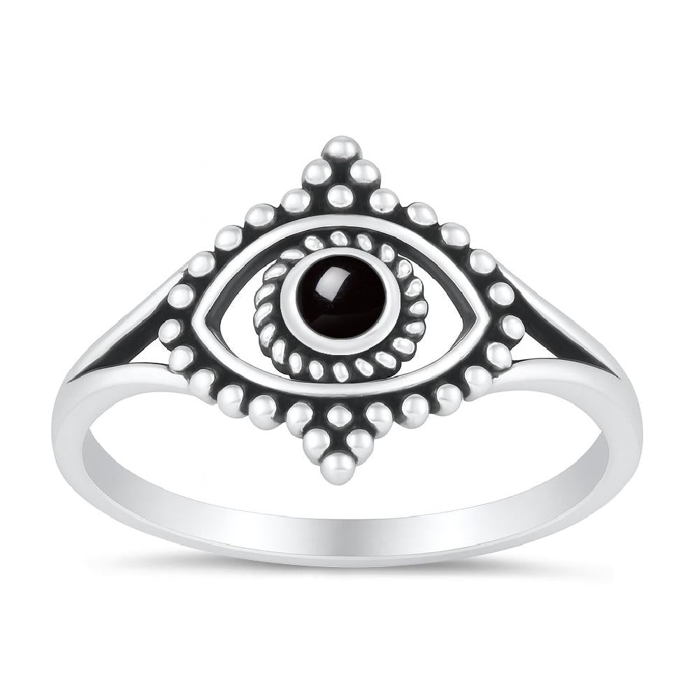 Sterling Silver Evil Eye Ring