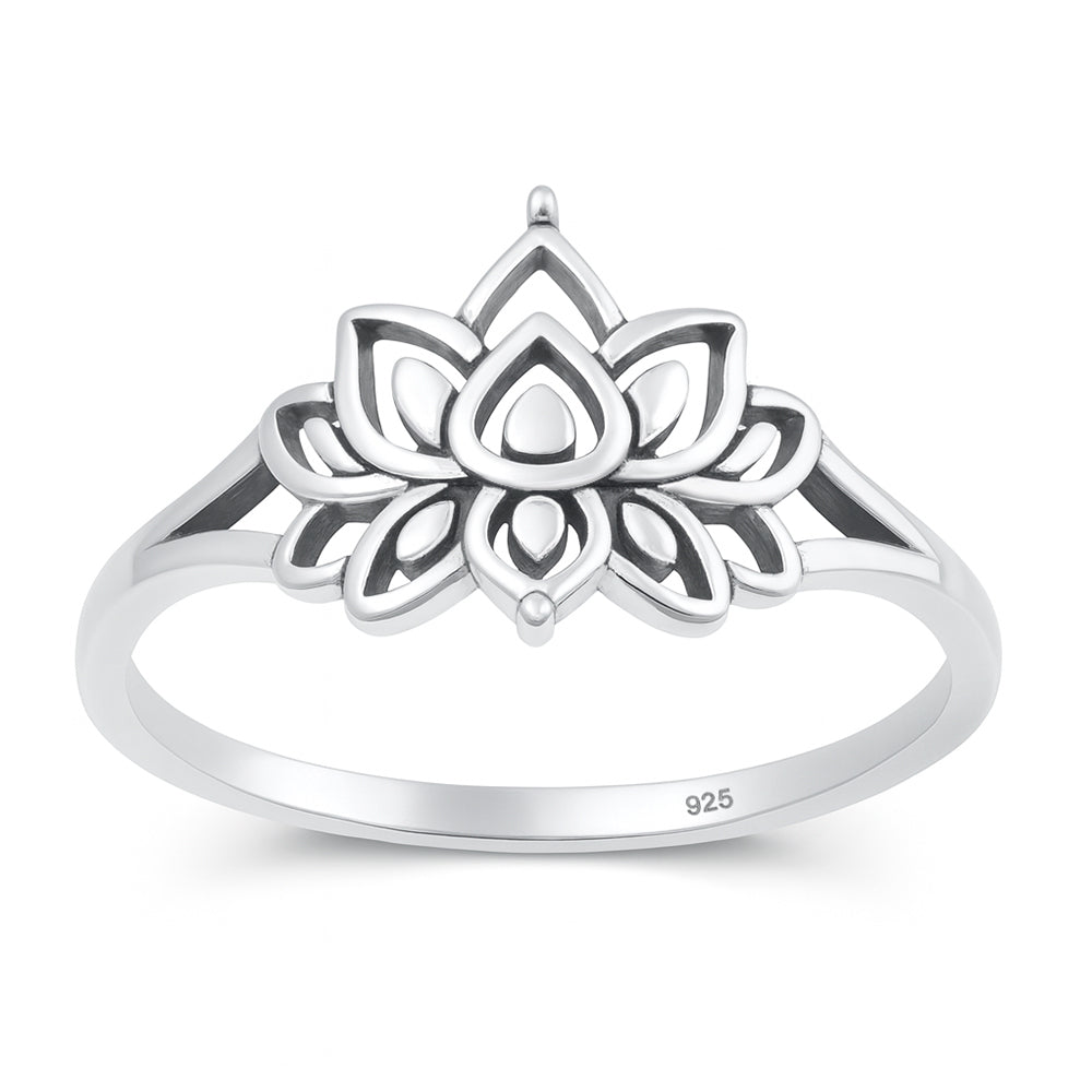 Sterling Silver Lotus Ring