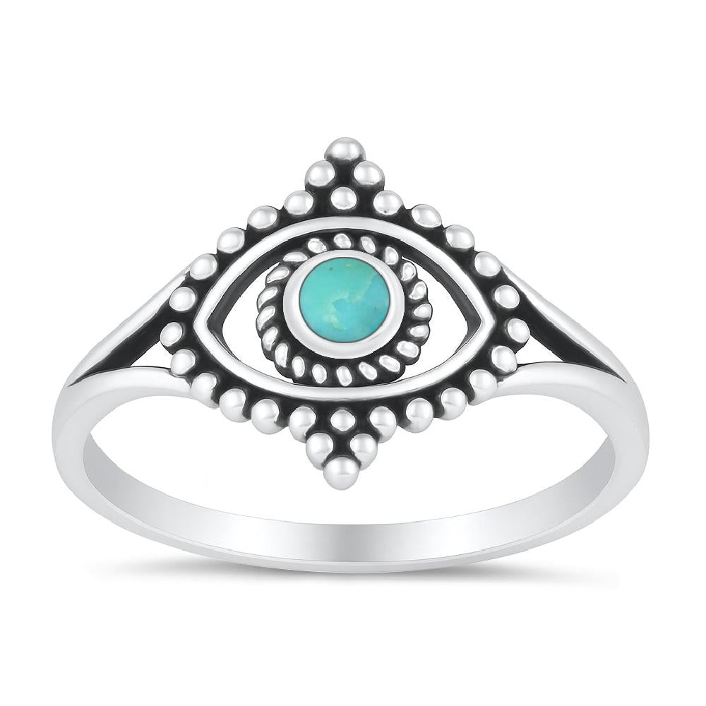 Sterling Silver Evil Eye Ring