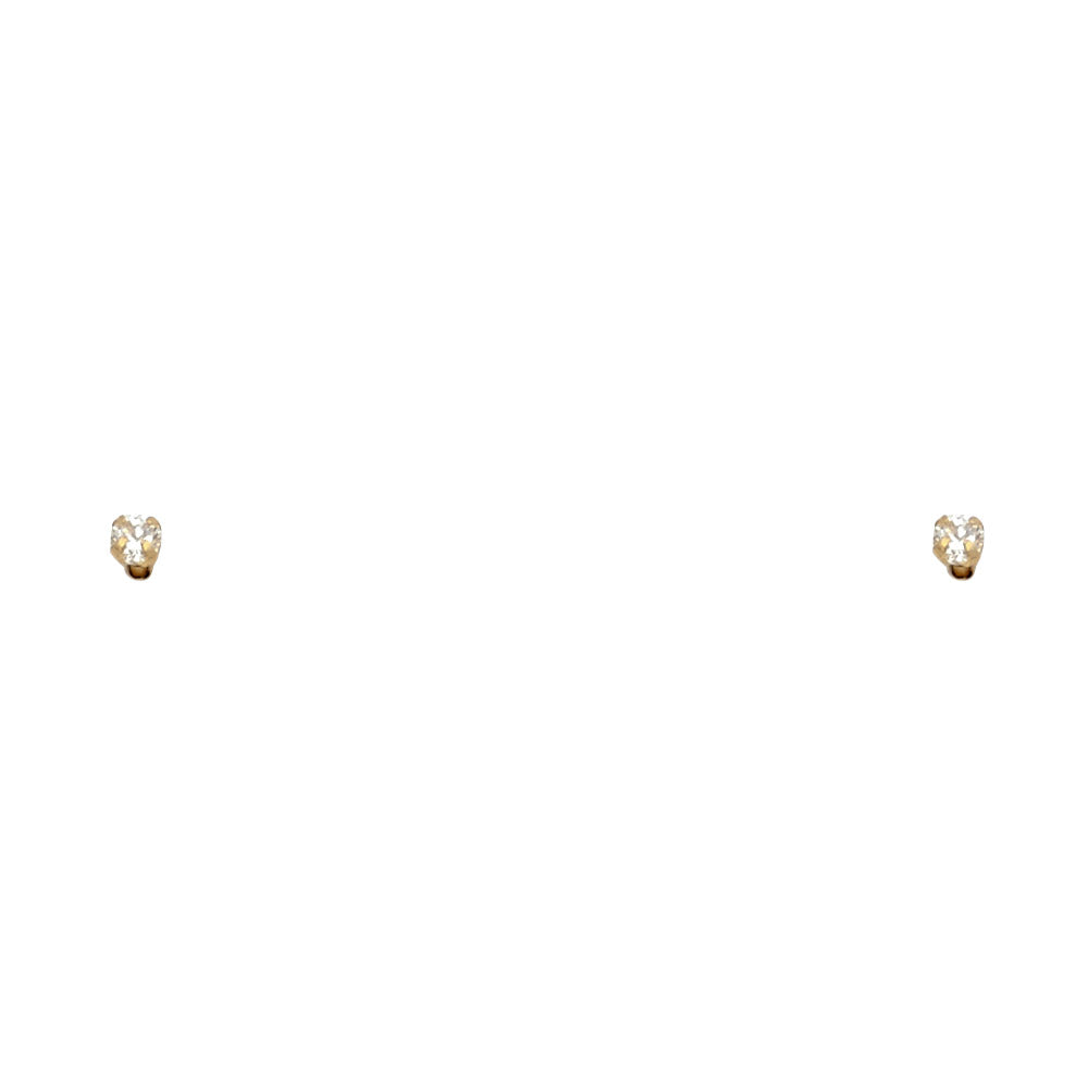 14k Yellow Gold Simply Tiny Stud Classic Minimalist Plain Earrings