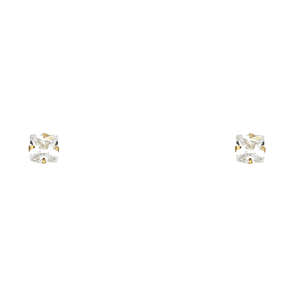 14k Yellow Gold Simple Stud Fashion Minimalist Earrings