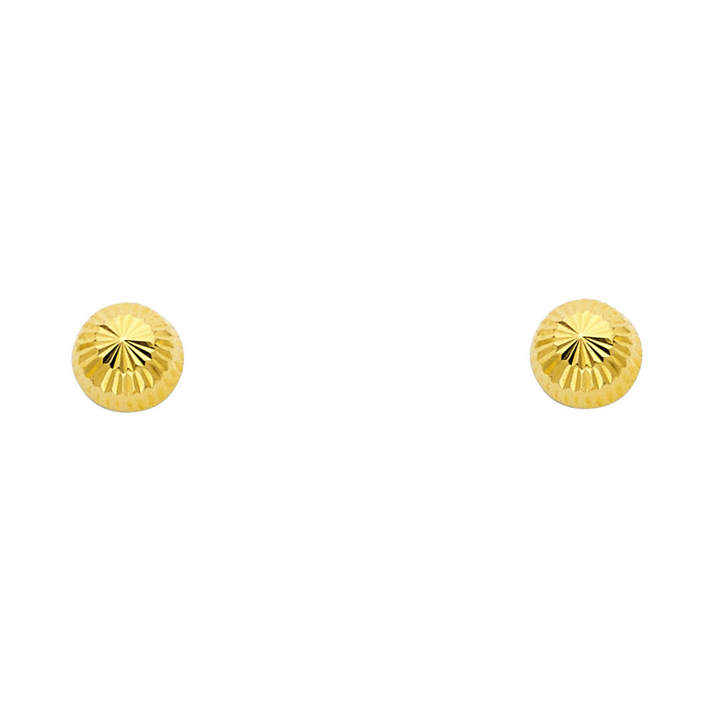 14k Yellow Gold Classic Half Circle Stud Simple Classic High Polish Earrings