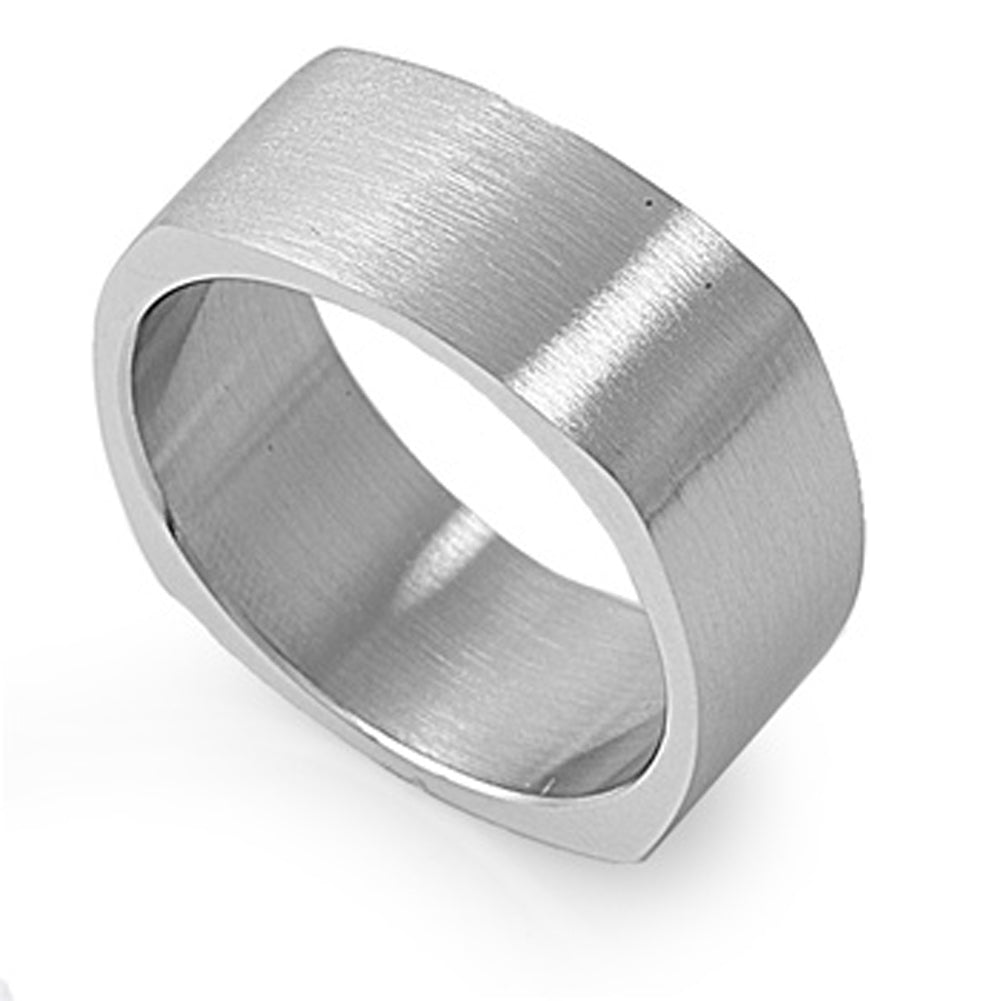 Stainless Steel Designer Ring Brushed Finish Unique Style Band New Sizes 5-14