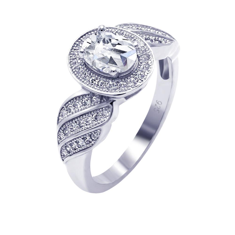 Sterling Silver 925 Rhodium Plated Micro Pave CZ Winged Ring Band Sizes 5-9