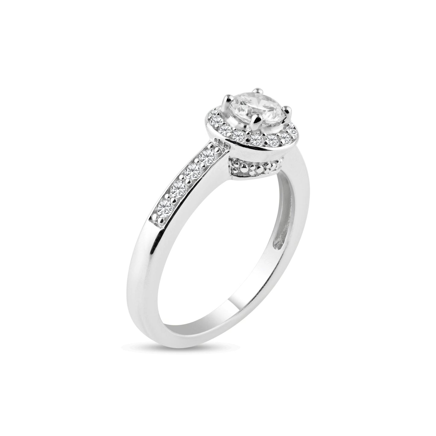 Sterling Silver 925 Rhodium Plated Pave Clear Cluster CZ Ring Band Sizes 5-9
