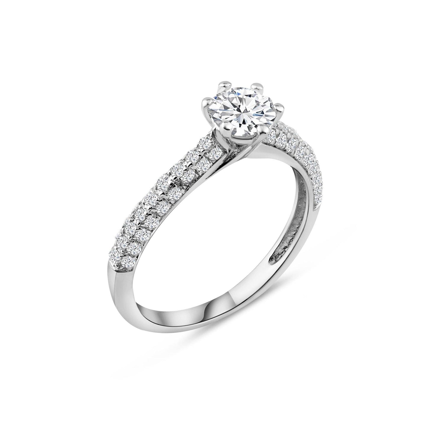 Sterling Silver 925 Rhodium Plated Micro Pave Fire CZ Ring Band Sizes 5-9