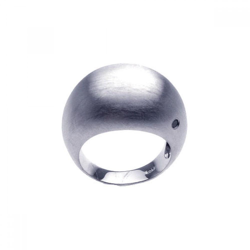Sterling Silver 925 Rhodium Plated CZ Plain Dome Ring Band Sizes 5-9