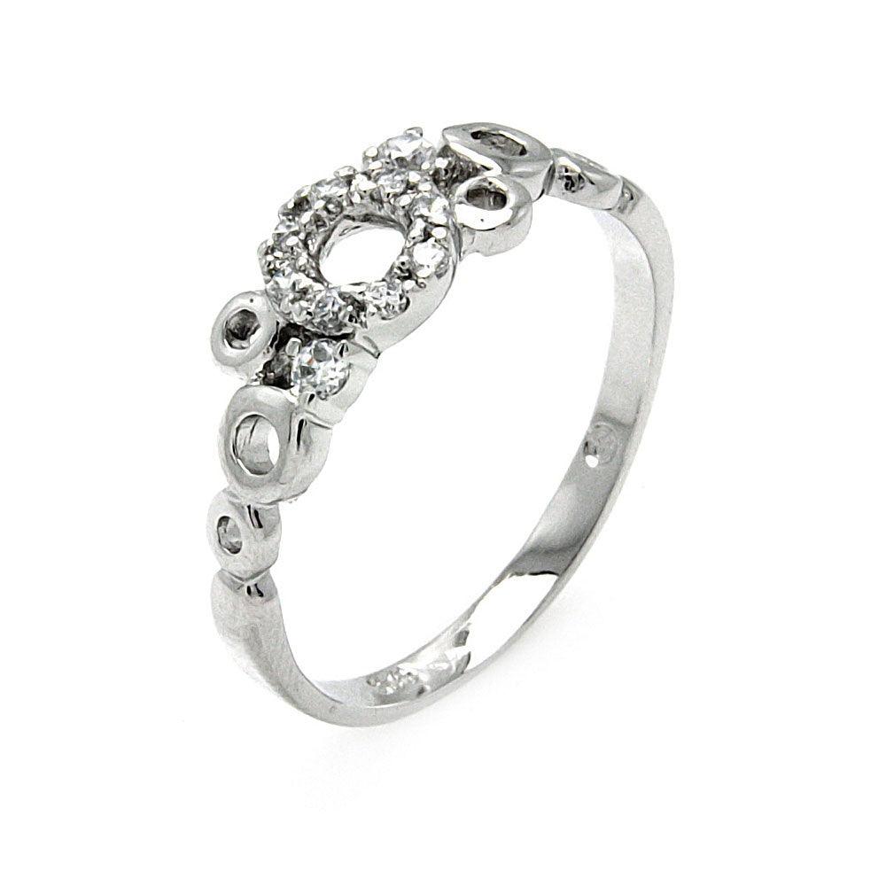 Sterling Silver 925 Rhodium Plated Clear CZ Open Bubbles Ring Band Sizes 5-9