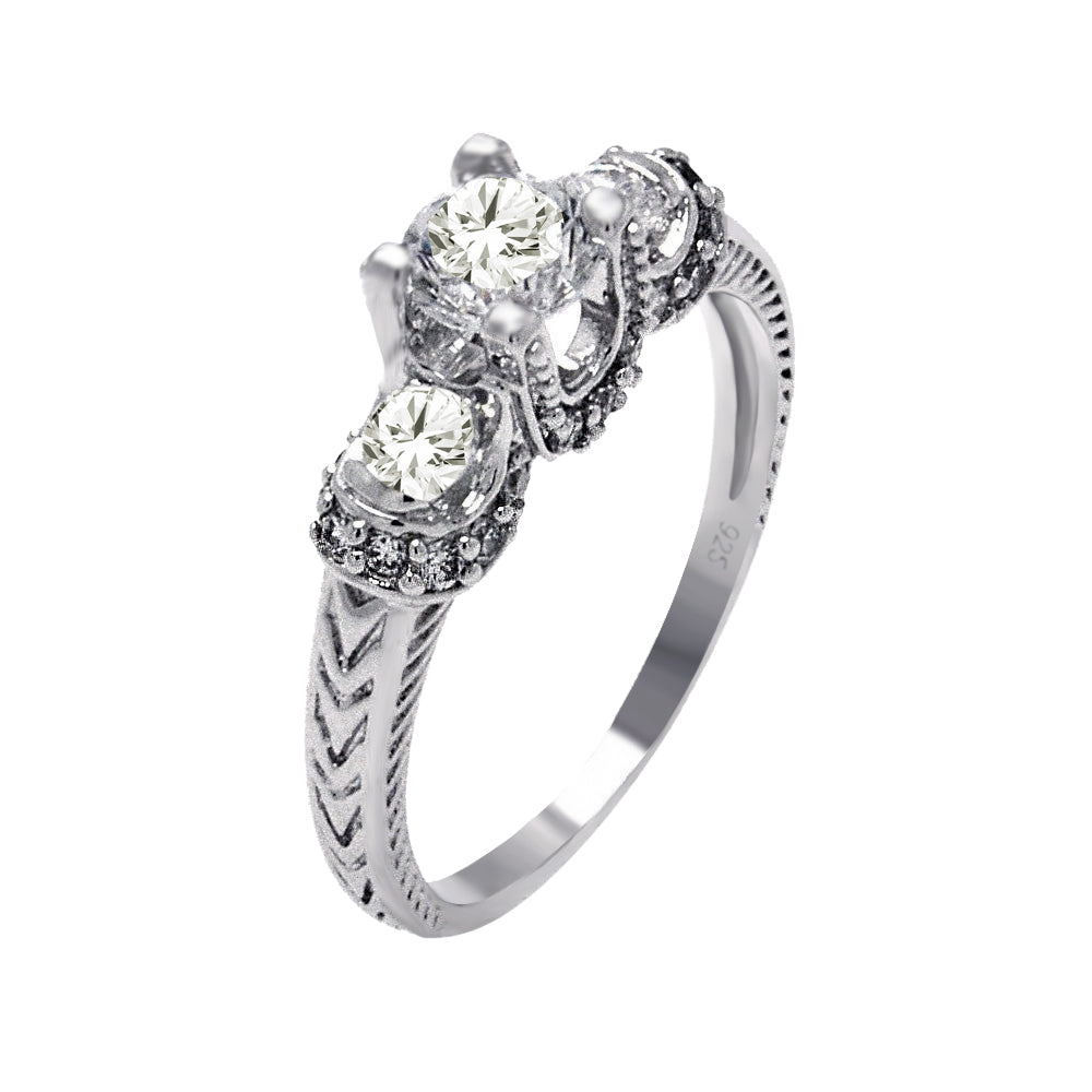 Rhodium Plated Sterling Silver 925 Clear CZ Bridal Ring Band Sizes 5-9