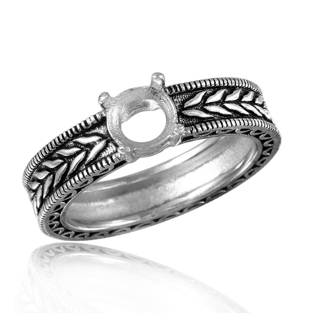 High Polished Rhodium Plated Sterling Silver 925 Mounting Ring Band Sizes 5-9
