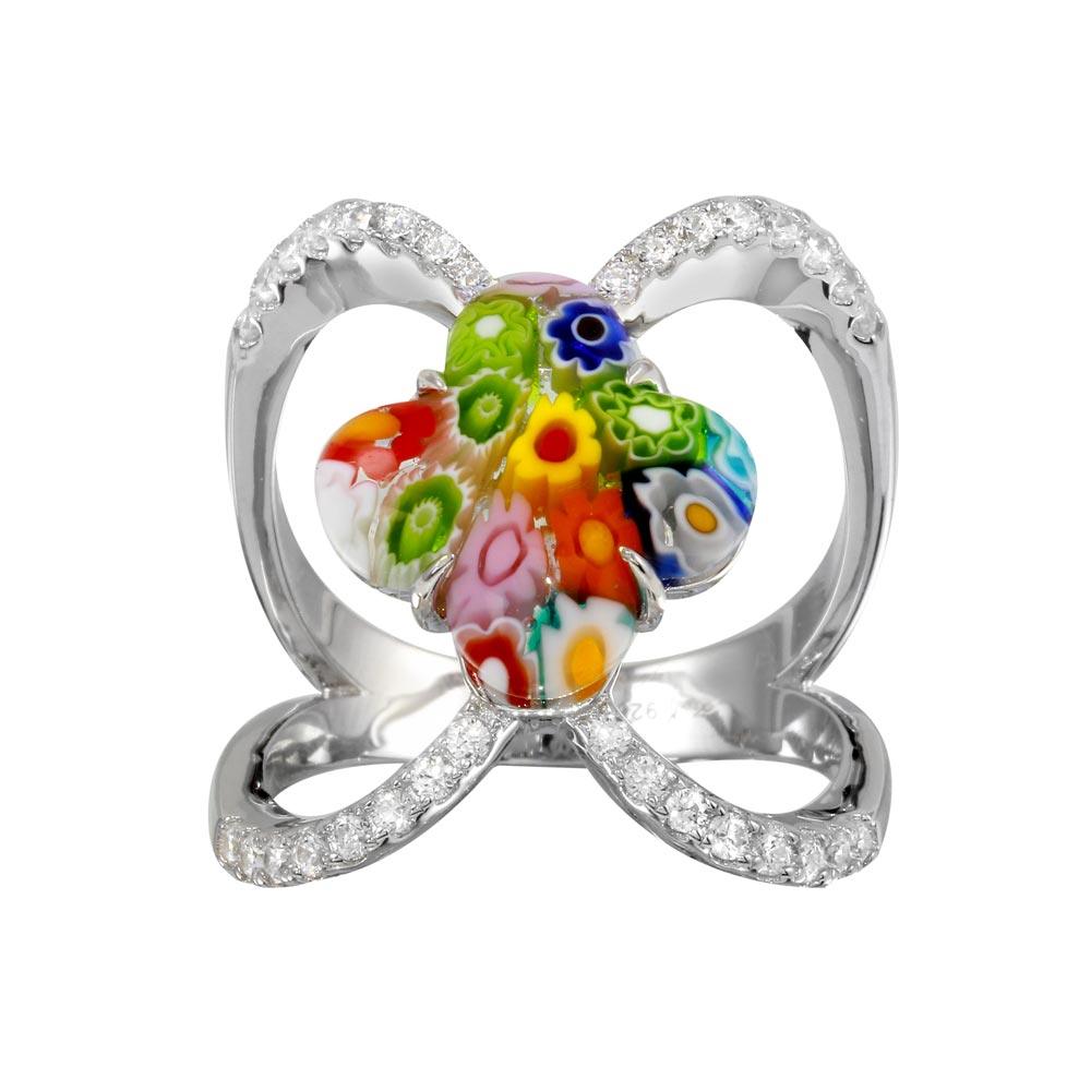 rhodium-plated-silver Ring