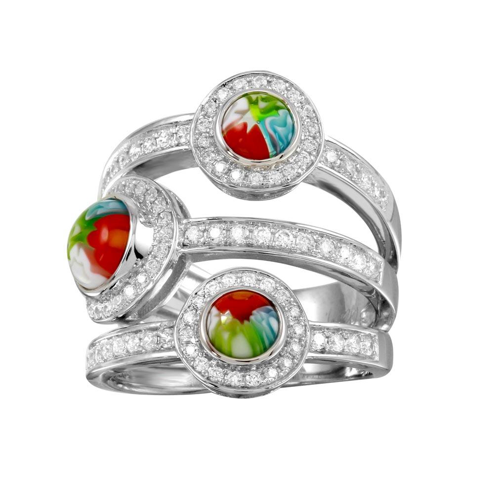 rhodium-plated-silver Ring