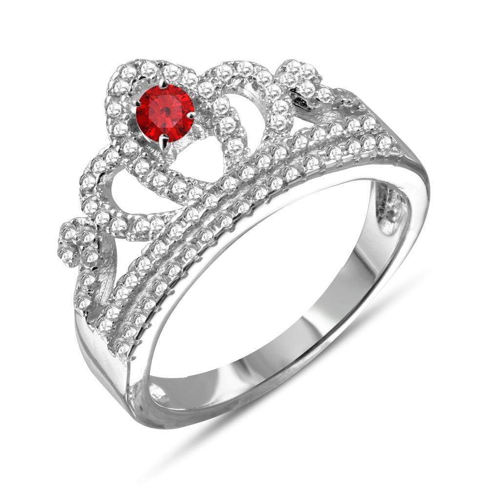 Rhodium Plated 925 Sterling Silver Tiara & Clear CZ Band Ring Sizes 5-9