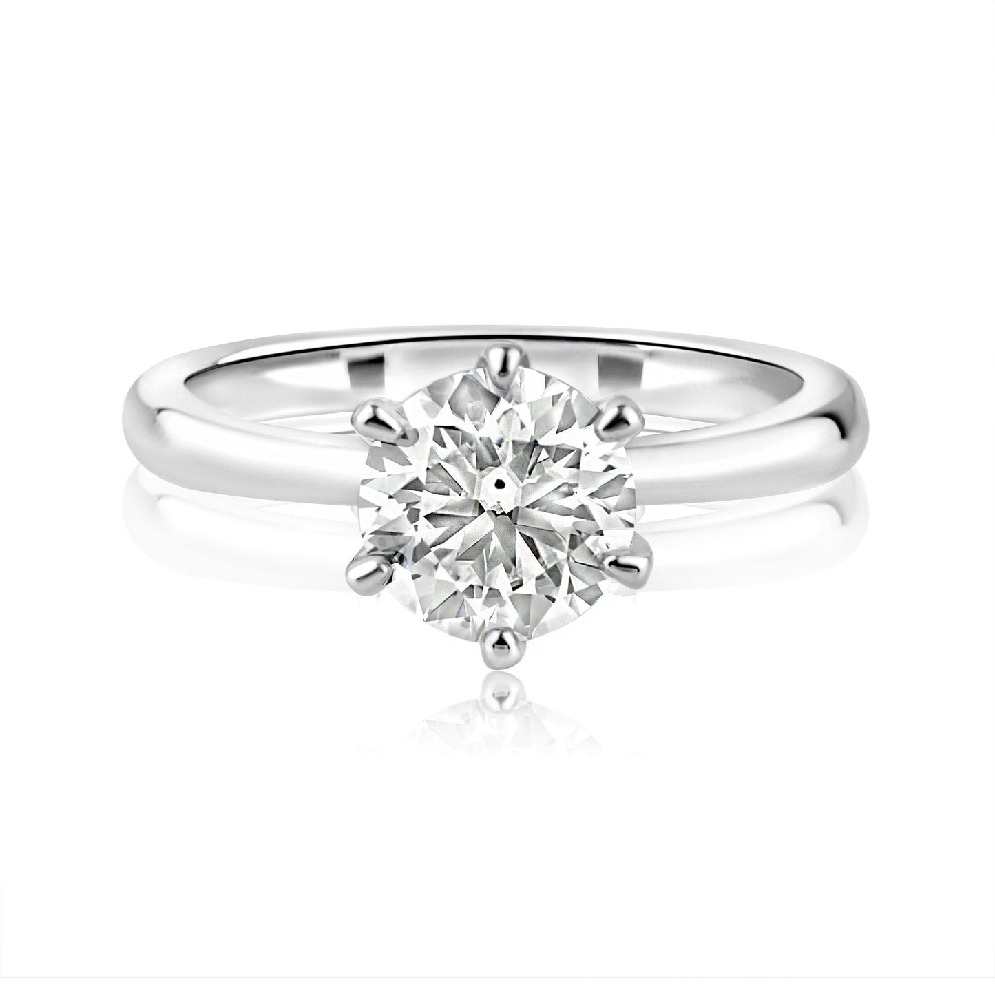 Rhodium Plated 925 Sterling Silver 1 Carat Moissanite Ring Band Sizes 5-9