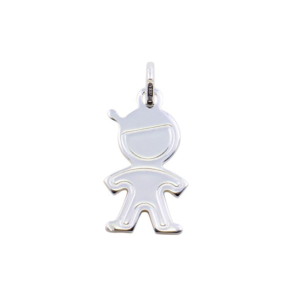 Rhodium Plated 925 Sterling Silver Boy Man Human Charm Small Pendant