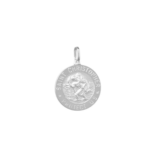 Silver Matte Finish St. Christopher Charm 12mm Saint Protect Us Catholic Pendant