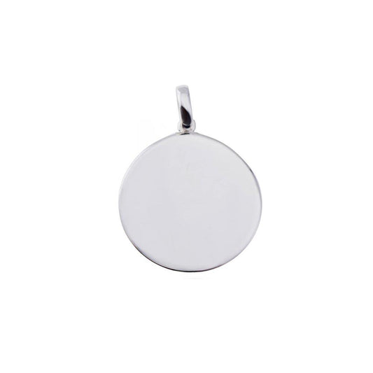 High Polished 925 Sterling Silver Disc Engravable 12mm Charm Blank Pendant