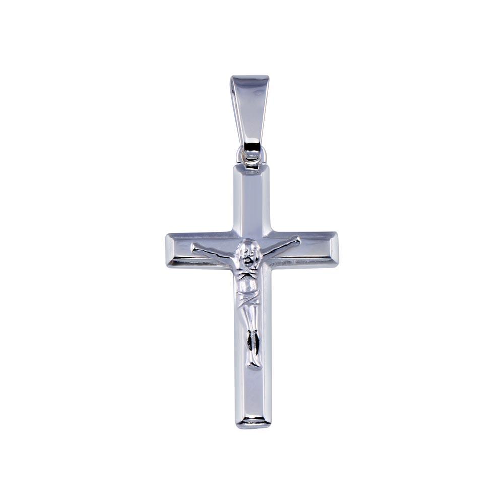 High Polished 925 Sterling Silver Cross Christian Jesus Crucifix Savior Pendant