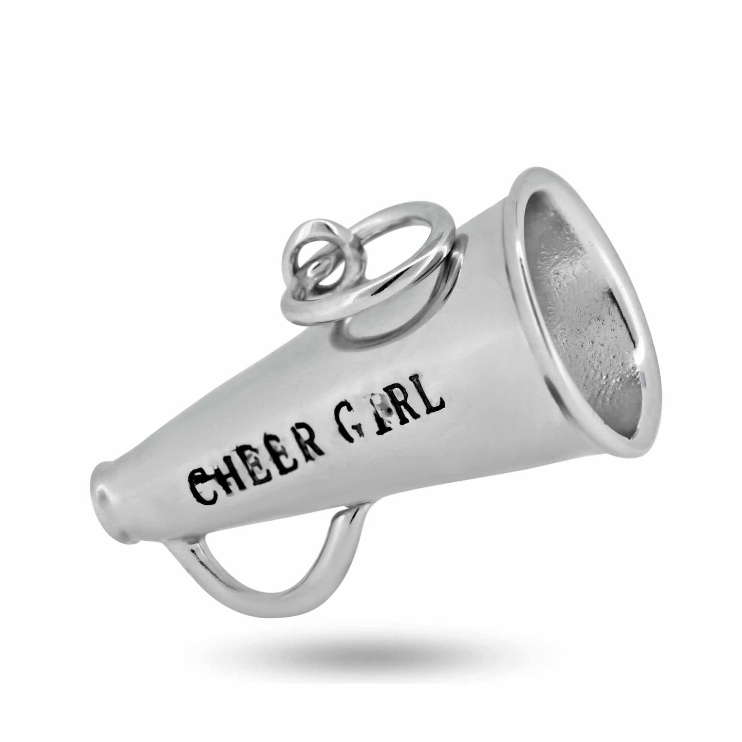 925 Sterling Silver Basic Cheer Megaphone Charm Cheerleading Sport Dance Pendant