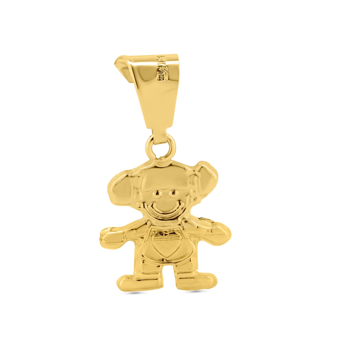 14k Yellow Gold Small Cute Person Tiny Charm Pendant