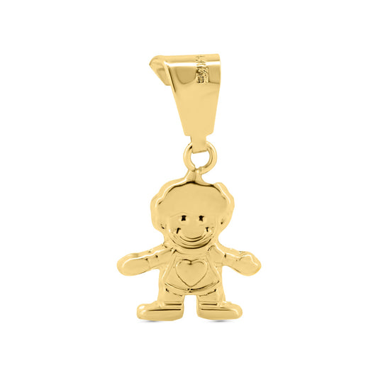 14k Yellow Gold Small Tiny Heart Love Family Person Charm Pendant