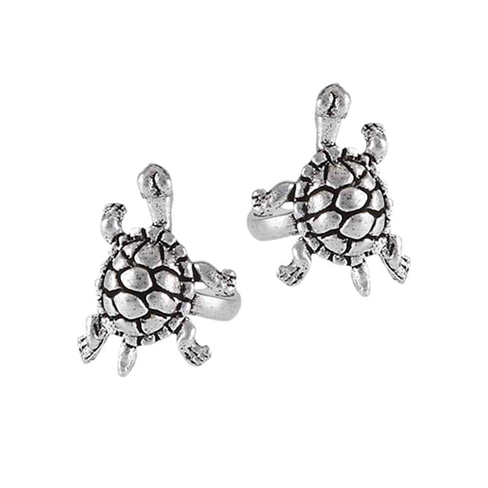 Ear Cuff Turtle Beach .925 Sterling Silver Shell Animal Ocean Earrings