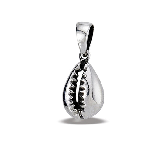 Sterling Silver Small Cowry Shell Pendant Seashell Ocean Beach Tropical Charm